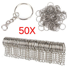 Load image into Gallery viewer, Silver Plated Metal Blank Keyring Keychain Split Ring Keyfob Key Holder Rings Women Men DIY Key Chains Accessories