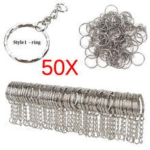 Load image into Gallery viewer, Silver Plated Metal Blank Keyring Keychain Split Ring Keyfob Key Holder Rings Women Men DIY Key Chains Accessories